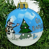 Philadelphia Eagles Hand painted NFL Football 4" Glass Christmas Holiday Ornament